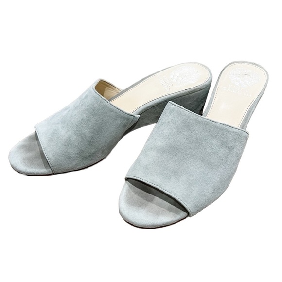 Vince Camuto Shoes - 𝅺Vince Camuto Stephena Suede Slip-on Wedge Sandals Pea Pod Blue Green